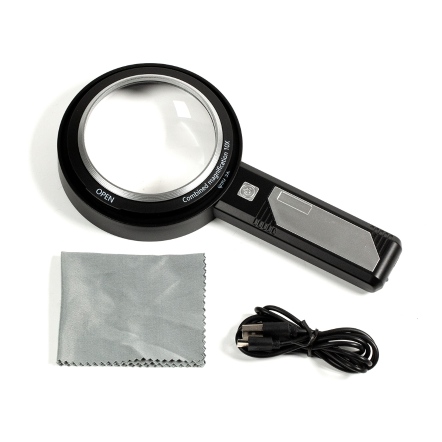 10倍LED充電式光學玻璃鏡面放大鏡